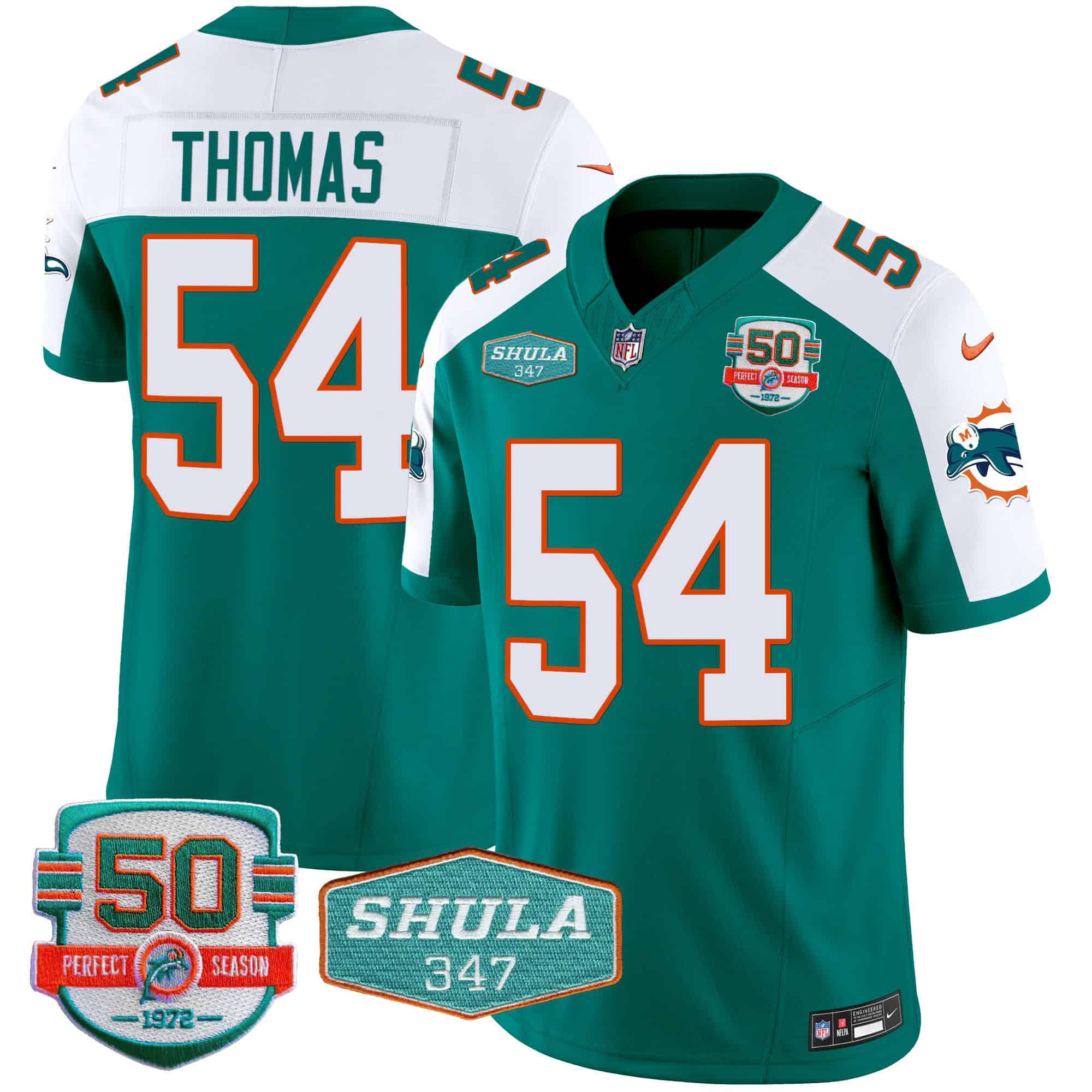 Men Miami Dolphins #54 Thomas Green 2024 Nike Throwback Shula 347 Patch Vapor NFL Jersey->indianapolis colts->NFL Jersey